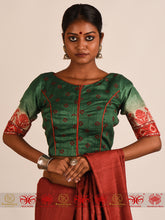 Load image into Gallery viewer, Green Aur Gulal Tussar Blouse
