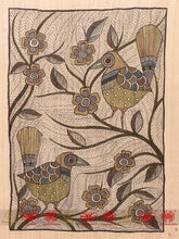 Load image into Gallery viewer, Birds Handpainted Tussar Wall Hanging
